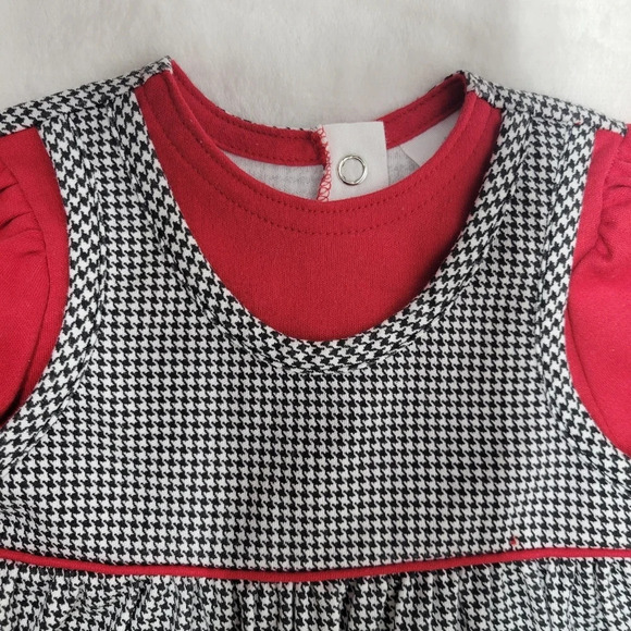 🌴3/$15🌴 HealthtexVintage knit romper Size 0-5 months Red herringbone - Picture 5 of 12